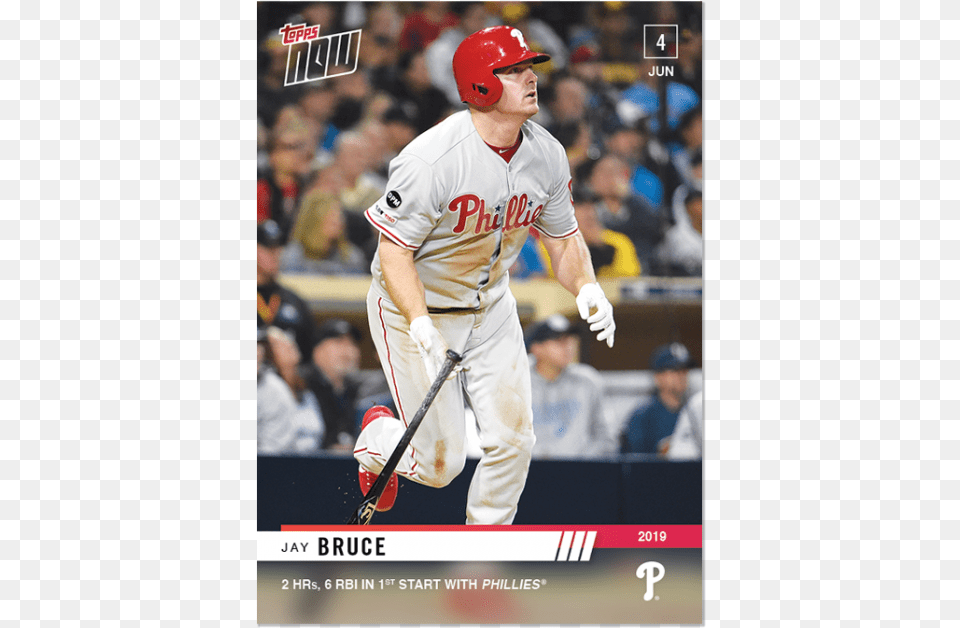 Mlb Topps Now Card Baseball Card Pictures Jay Bruce, Adult, Team, Sport, Person Png