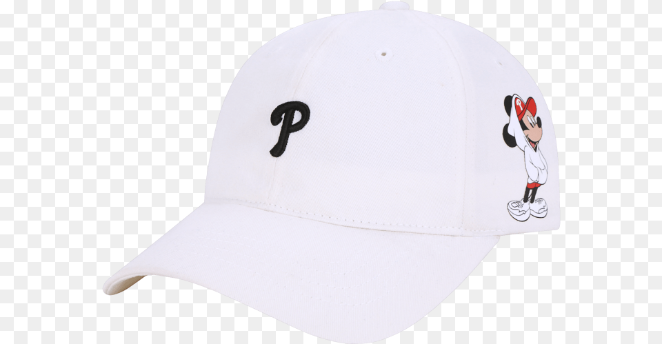 Mlb X Disney Mickey Mouse Ball Cap Philadelphia Phillies Baseball Cap, Baseball Cap, Clothing, Hat, Person Free Png