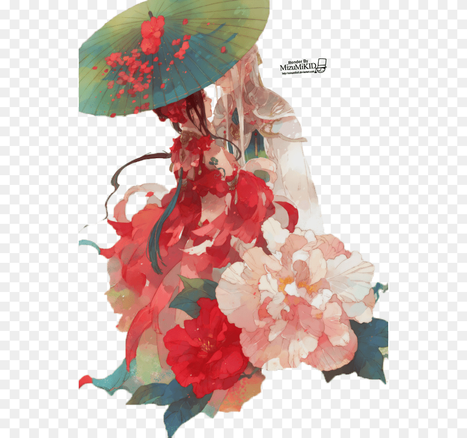 Mlcamaro By Grace Mk Anime Flower Dress, Plant, Petal, Clothing, Flower Bouquet Free Png Download