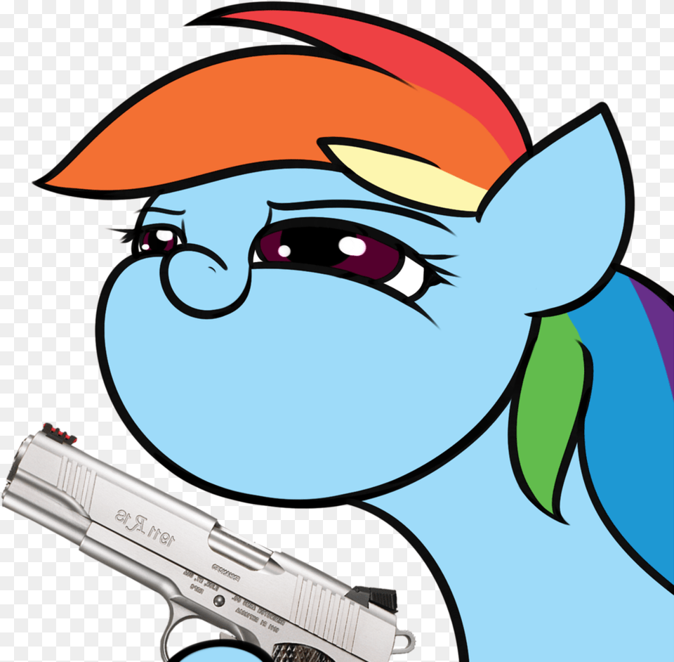 Mlp Delet This Rainbow Dash, Firearm, Gun, Handgun, Weapon Png