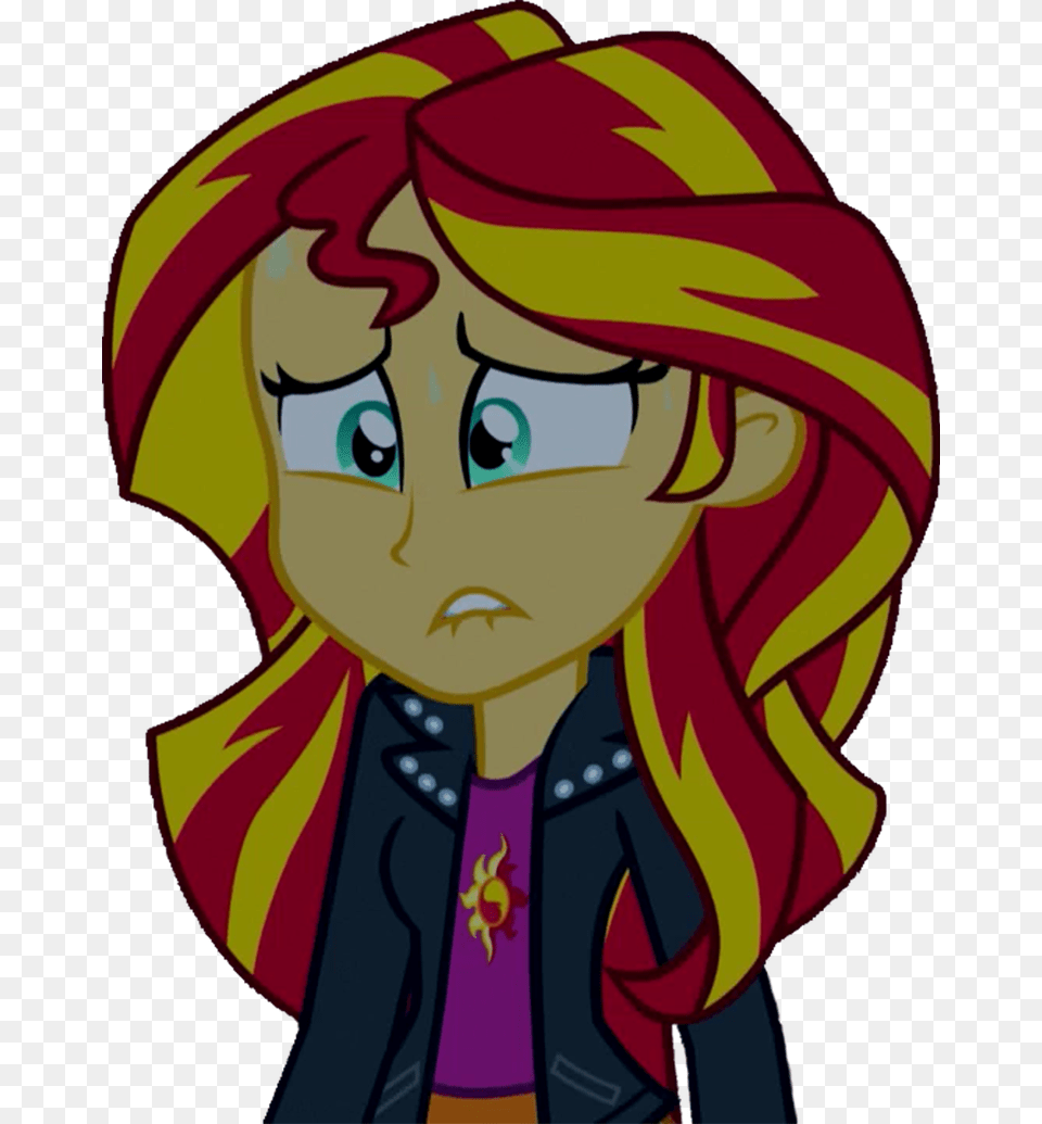 Mlp Eg Sunset Shimmer Transparent Background Mlp Eg Sunset Shimmer Scared, Book, Comics, Publication, Person Free Png Download