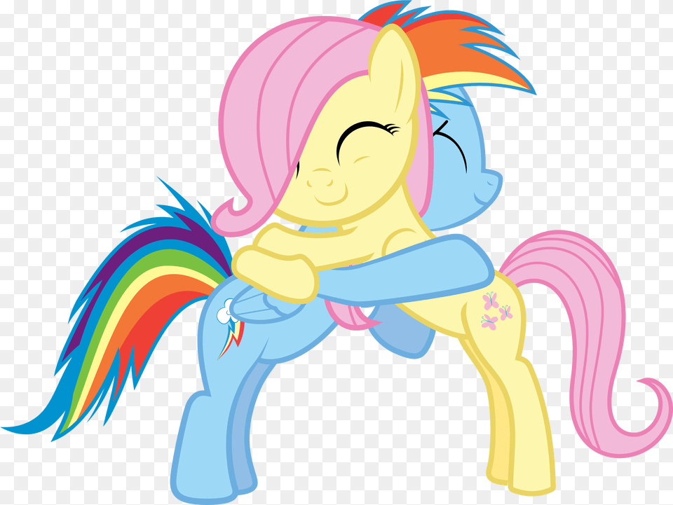 Mlp Filly Fluttershy And Rainbow Dash, Art, Book, Comics, Graphics Free Png