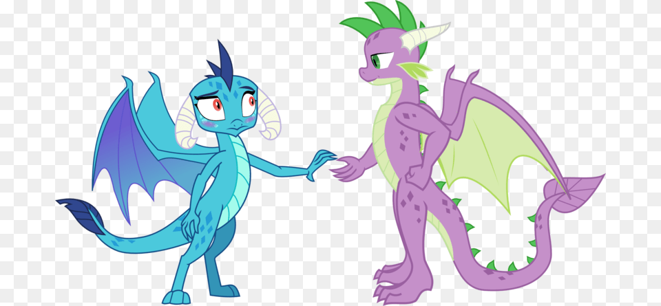 Mlp Fim Imageboard Image Artist Invader Matt Blushing Spike The Dragon Wings, Baby, Person, Animal, Fish Free Png