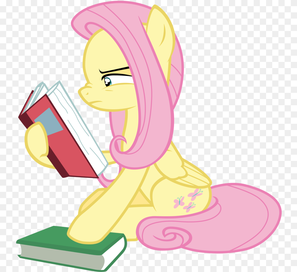 Mlp Fluttershy Reading, Book, Comics, Person, Publication Png