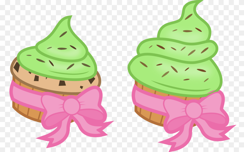 Mlp Food Vector Pink And Green Cupcake Cutie Mark, Cream, Dessert, Ice Cream, Icing Free Png