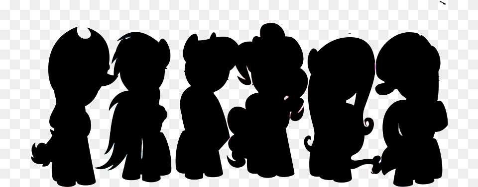 Mlp Mane 6 Silhouette, Art, Drawing, Blackboard Png Image