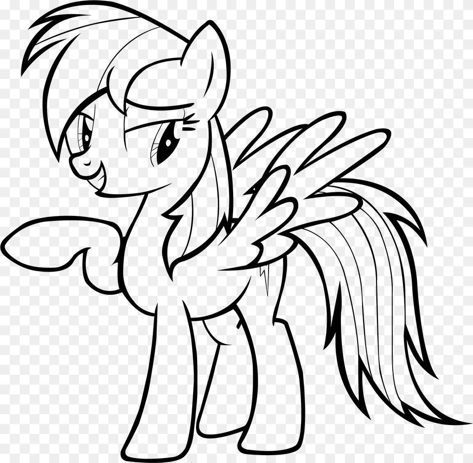 Mlp Rainbow Dash Vector By Goldfisk Mlp Rainbow Dash Coloring, Gray Free Png