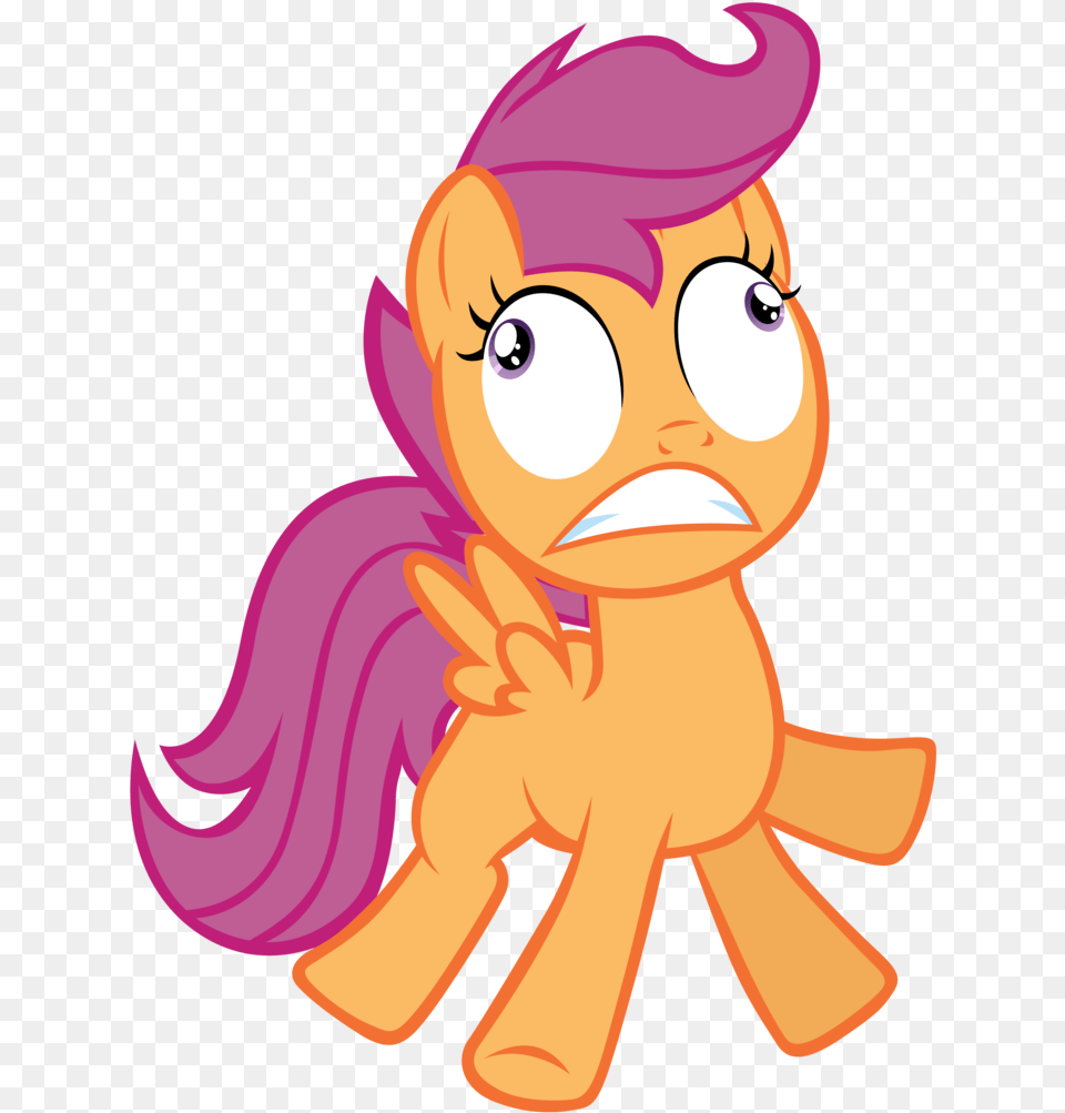 Mlp Scootaloo Scared Clipart Cartoon, Baby, Person, Face, Head Free Png