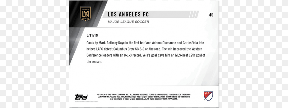 Mls Topps Now Card Topps, Text Free Png