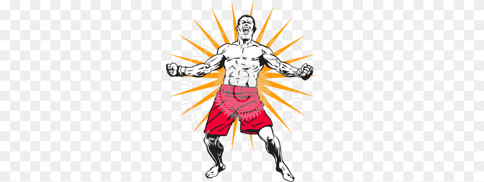 Mma Fighter With Star Background, Clothing, Person, Shorts, Body Part Free Png