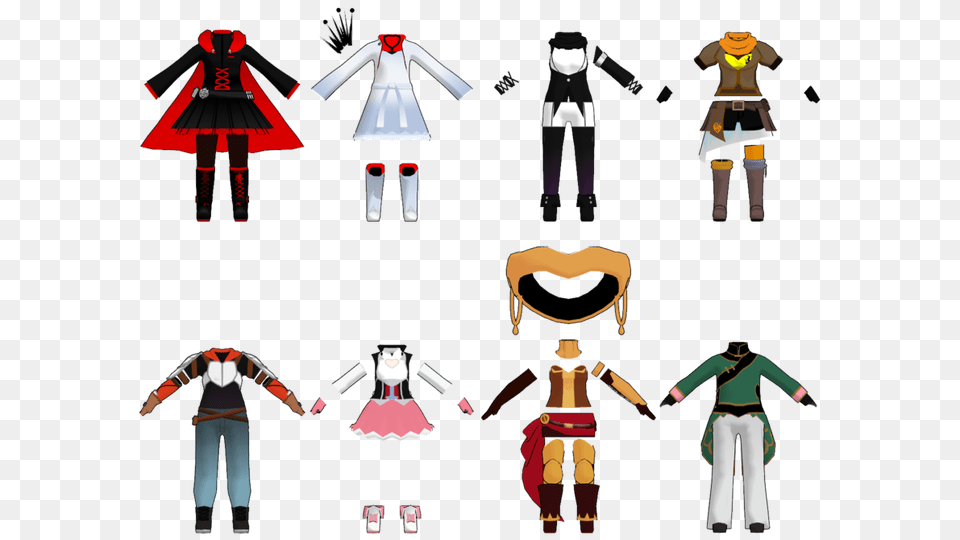 Mmd Chibi Team Rwby And Jnpr Outfits Dl, Person, Nutcracker, Adult, Bride Free Png