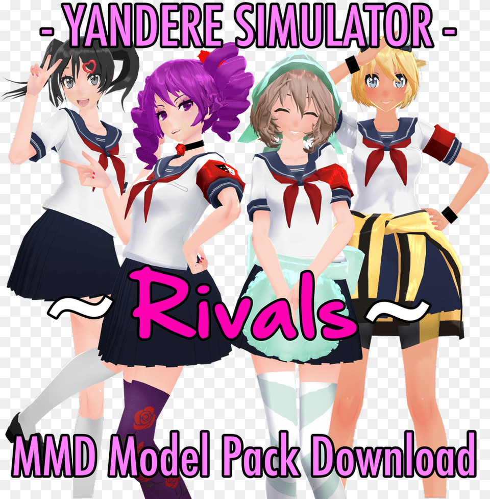 Mmd Models Pack Yandere Simulator, Publication, Book, Comics, Adult Free Png Download
