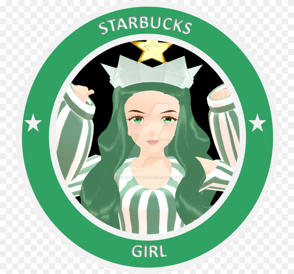 Mmd Oc Starbucks Girl Logo By Eriphantomhive On Starbucks Girl, People, Person, Adult, Female Free Png