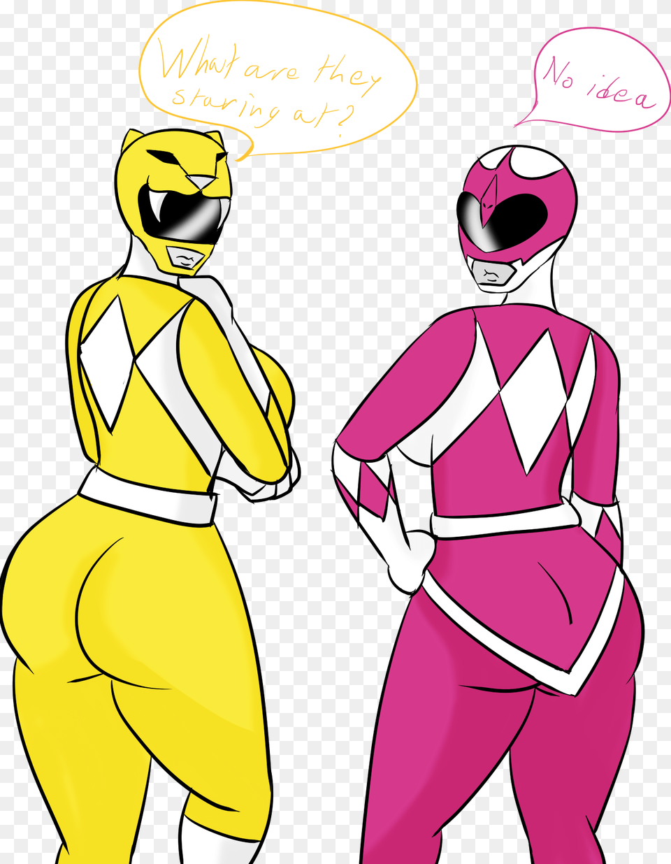 Mmpr Pink And Yellow Ranger Pink And Yellow Ranger, Book, Comics, Publication, Adult Free Png