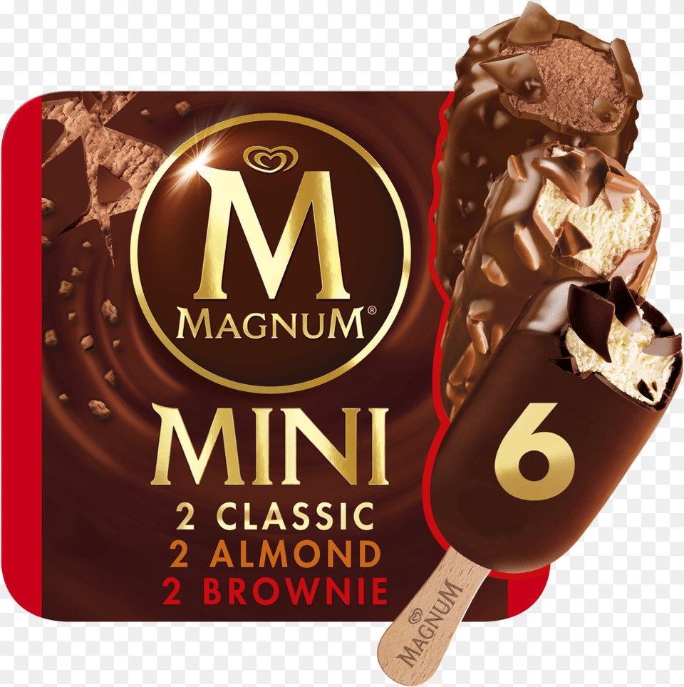 Mn Mini Classic Almond Brownie Mini Magnum Classic Ice Cream, Dessert, Food, Ice Cream, Chocolate Free Png