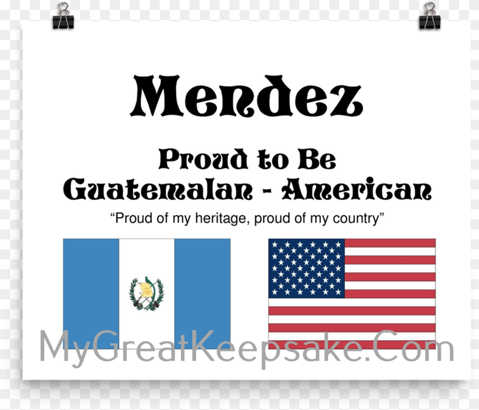 Mndez Proud Heritage Guatemala Flag, American Flag, Text Png