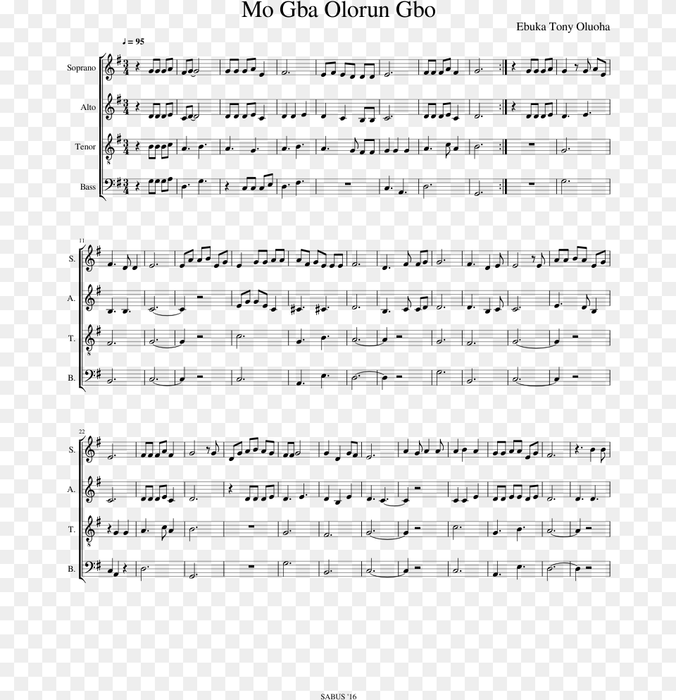 Mo Gba Olorun Gbo Sheet Music For Voice Percussion Matilda Learns To Waltz Sheet Music, Gray Png