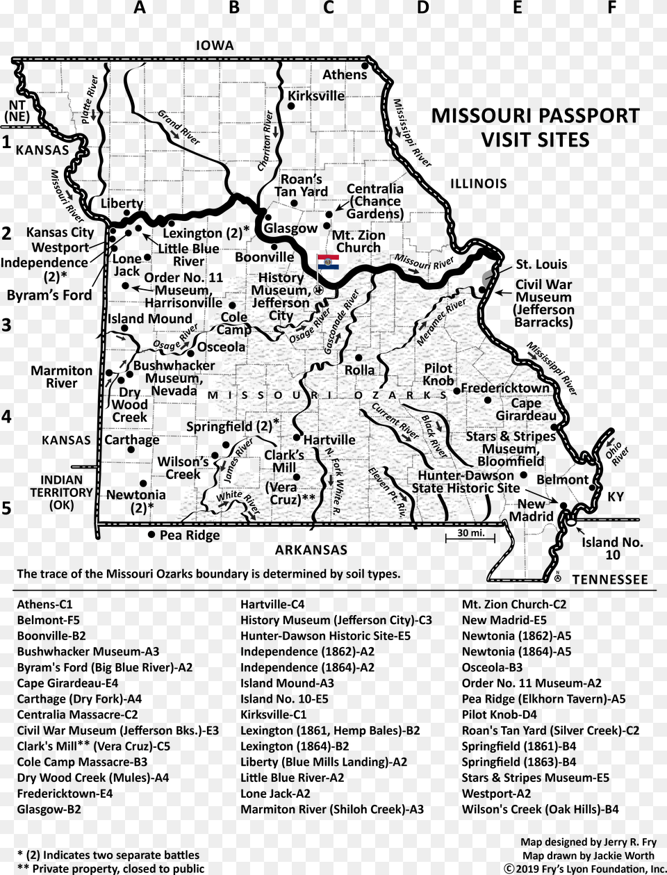 Mo Passport Visit Sites Missouri Civil War Sites, Chart, Plot, Map, Atlas Free Png
