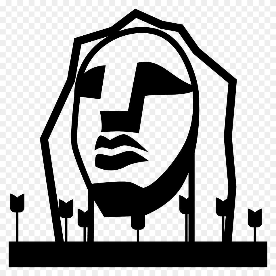 Moai Emoji Clipart, Stencil, Face, Head, Person Free Transparent Png