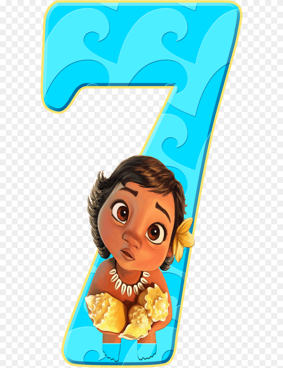 Moana 7 Moana Baby, Face, Head, Number, Person Png