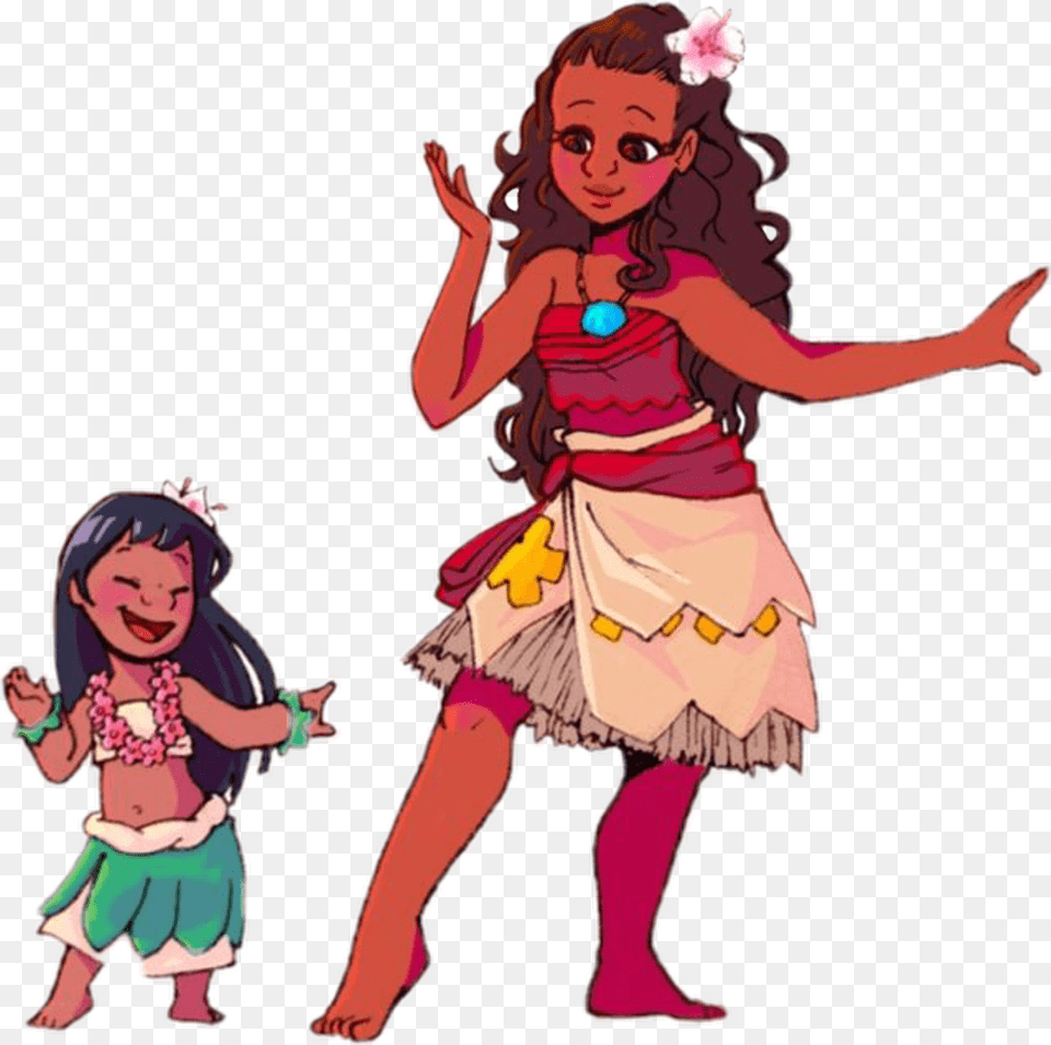 Moana And Lilo Download Lilo And Moana, Baby, Person, Girl, Female Free Transparent Png