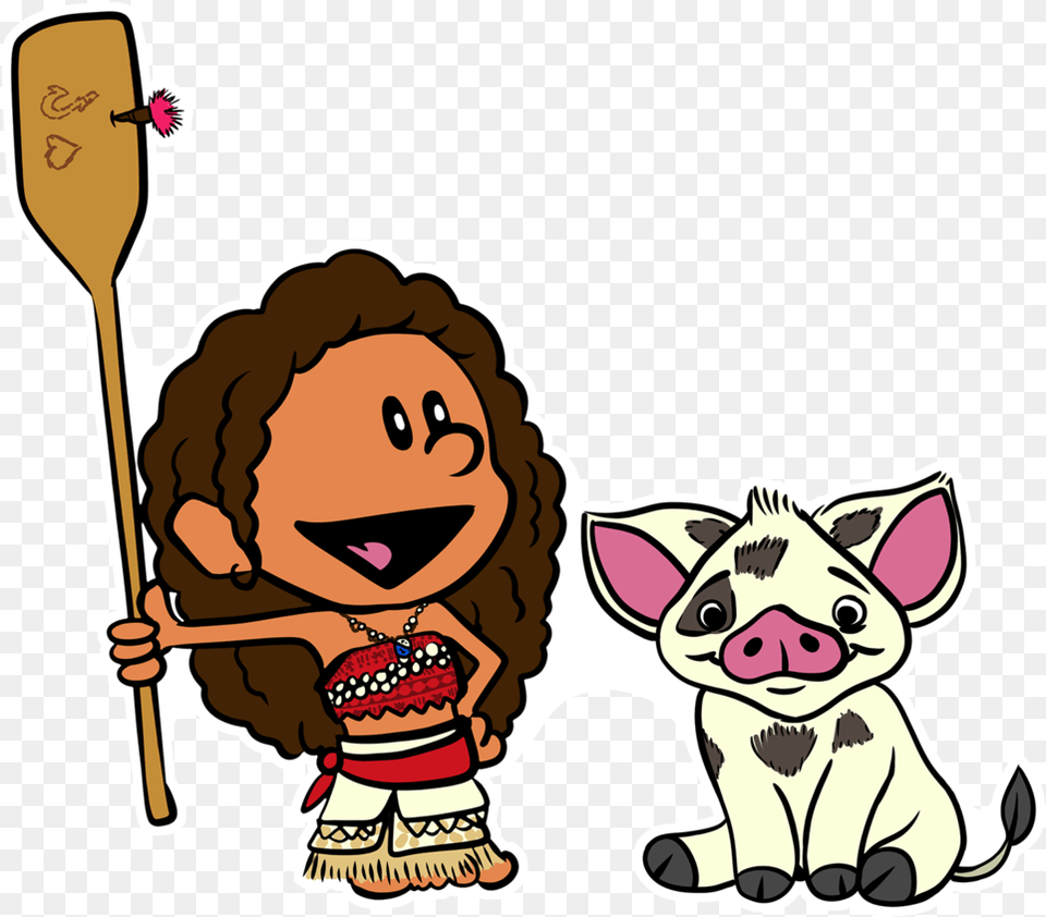 Moana Cartoon, Spoon, Cutlery, Head, Face Png Image