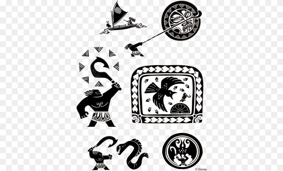 Moana Clipart Tattoo Temporary Vaiana Maori Polynesian Real Moana Maui Tattoo, Baby, Person, Animal, Bird Free Png Download