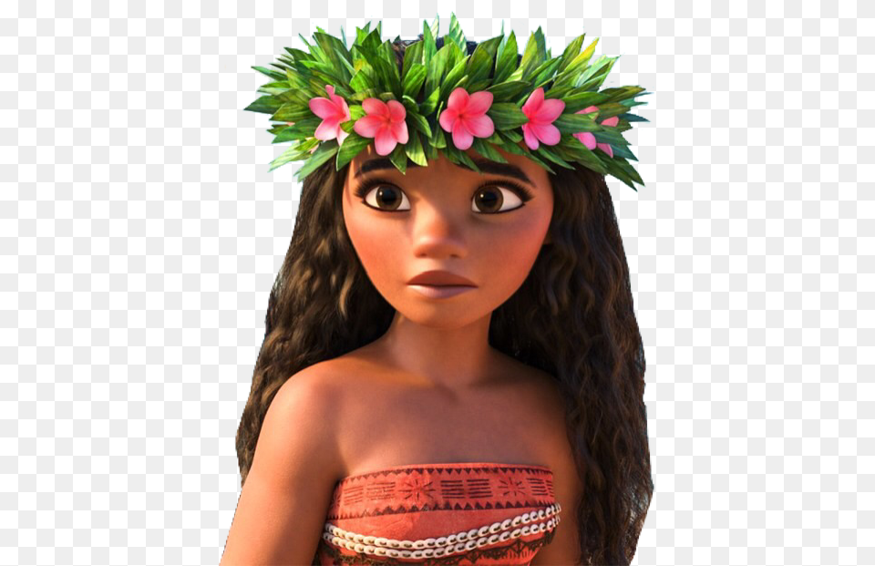 Moana Disney Flowercrown Ponlynesian Hawaiian Cute Ador Disney Moana, Adult, Person, Woman, Female Png