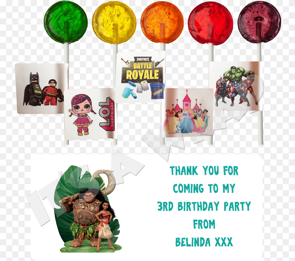 Moana Lollipop Stick Labels Polycystic Ovary Syndrome, Food, Candy, Sweets, Person Png Image