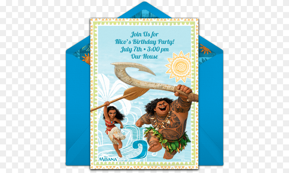 Moana Maui Birthday Invitations, Girl, Child, Female, Person Free Png