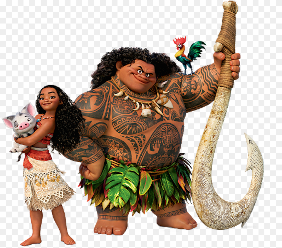 Moana Maui Pua And Hei Hei, Adult, Person, Woman, Female Png