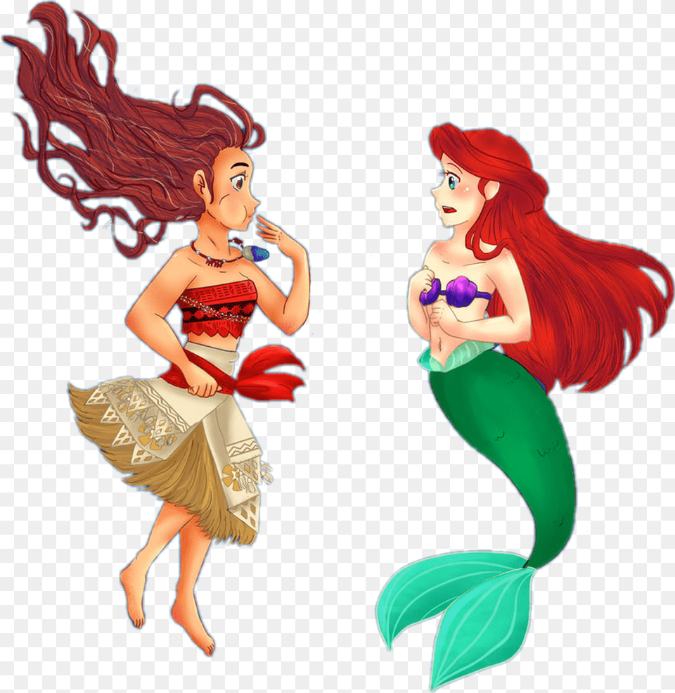 Moana Sticker Clipart Download Mermaid, Adult, Person, Female, Woman Png Image