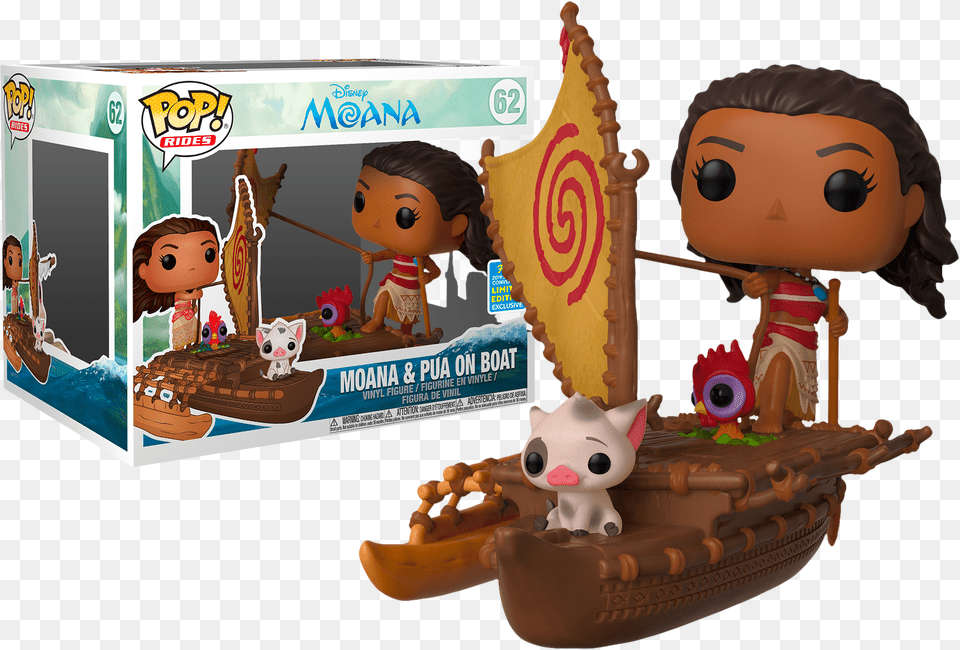 Moana With Pua Amp Hei Hei On Boat Sdcc19 Pop Rides Vinyl Moana And Pua On Boat Funko, Baby, Person, Head, Face Free Transparent Png