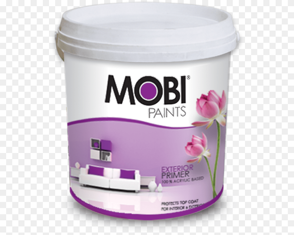 Mobi Exterior Primer Water Based Mobi Paints, Dessert, Food, Yogurt, Paint Container Free Png Download