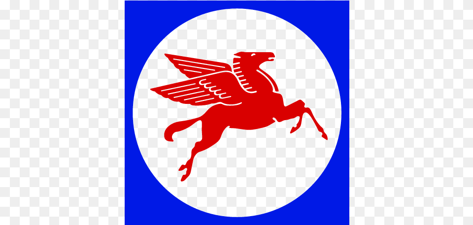 Mobil Pegasus Logo Red Horse With Wings, Cupid, Animal, Fish, Sea Life Png Image