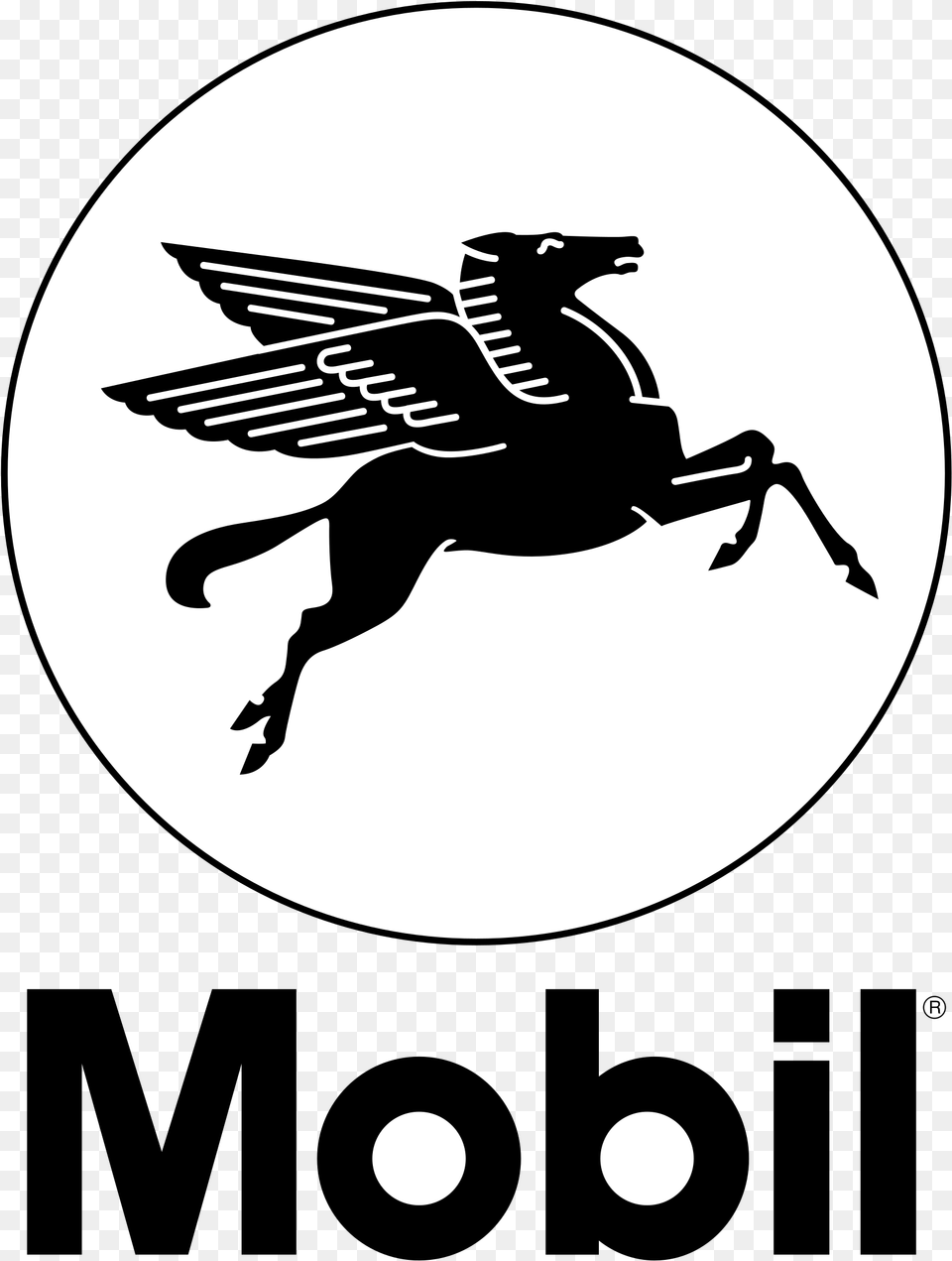 Mobil Pegasus Logo Transparent Mobil Oil Pegasus, Stencil, Silhouette, Animal, Kangaroo Png