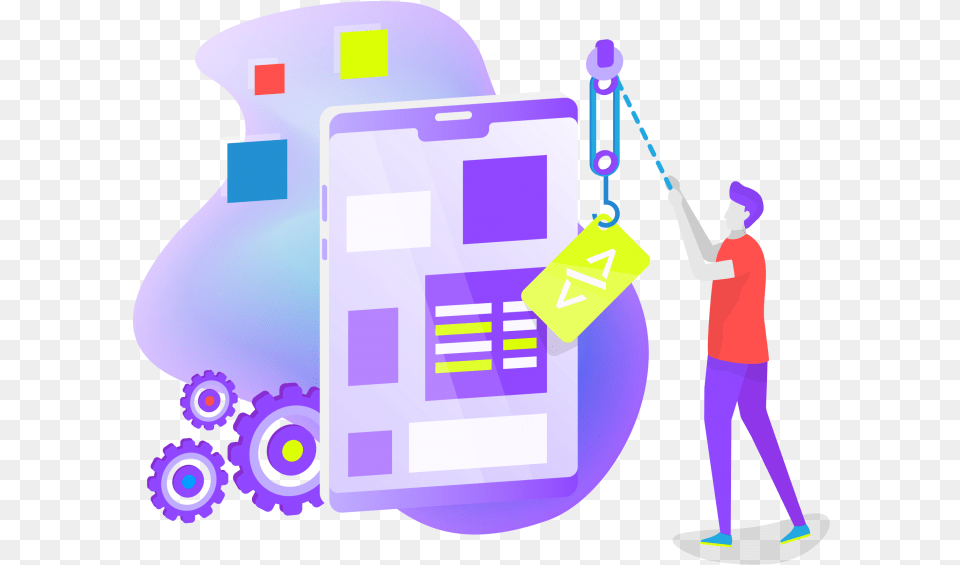 Mobile App Development, Person, Purple Png Image