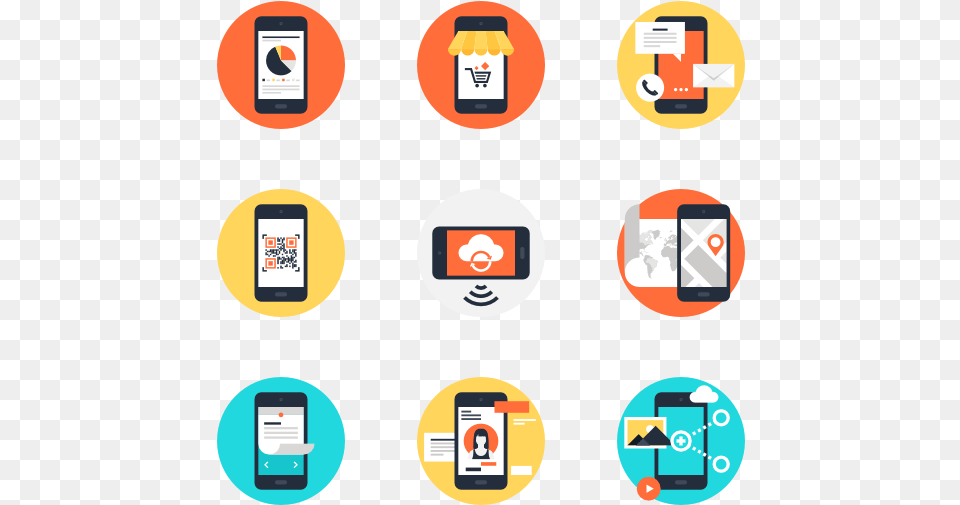 Mobile Apps And Services Mobile App Flat Icon, Qr Code, Electronics, Phone, Mobile Phone Png