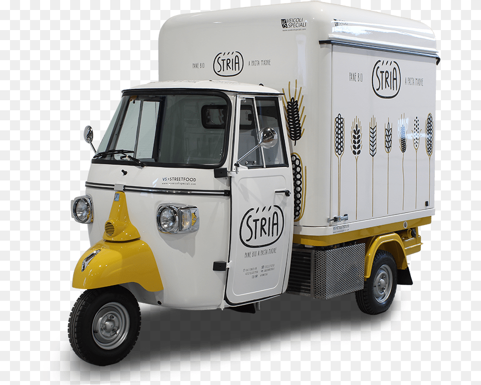 Mobile Bakery On Three Wheels Piaggio Ape Van Ape Car Food, Machine, Wheel, Transportation, Truck Png