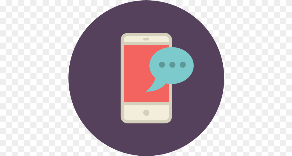 Mobile Bubble Chat Icon Of Flat Retro Communications Camera Phone, Electronics, Mobile Phone, Disk Free Png