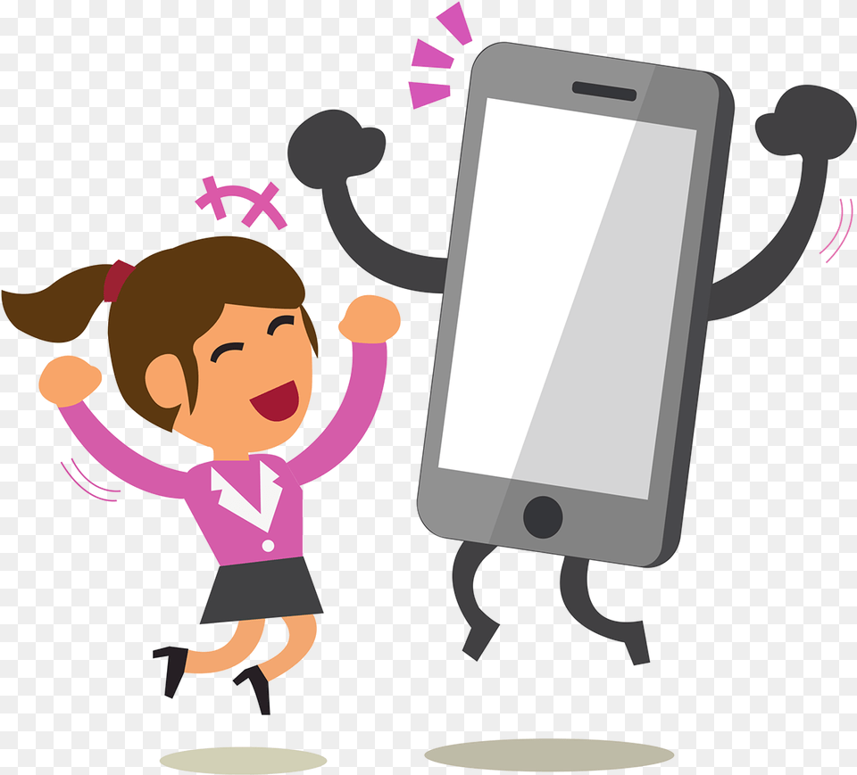 Mobile Cartoon Vector, Electronics, Mobile Phone, Phone, Baby Png Image