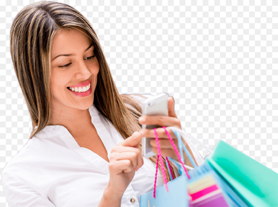 Mobile Chat Girl, Shopping, Person, Adult, Woman Free Png