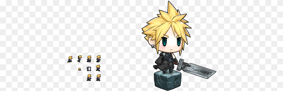 Mobile Cloud Strife World Of Final Fantasy, Book, Comics, Publication, Person Png