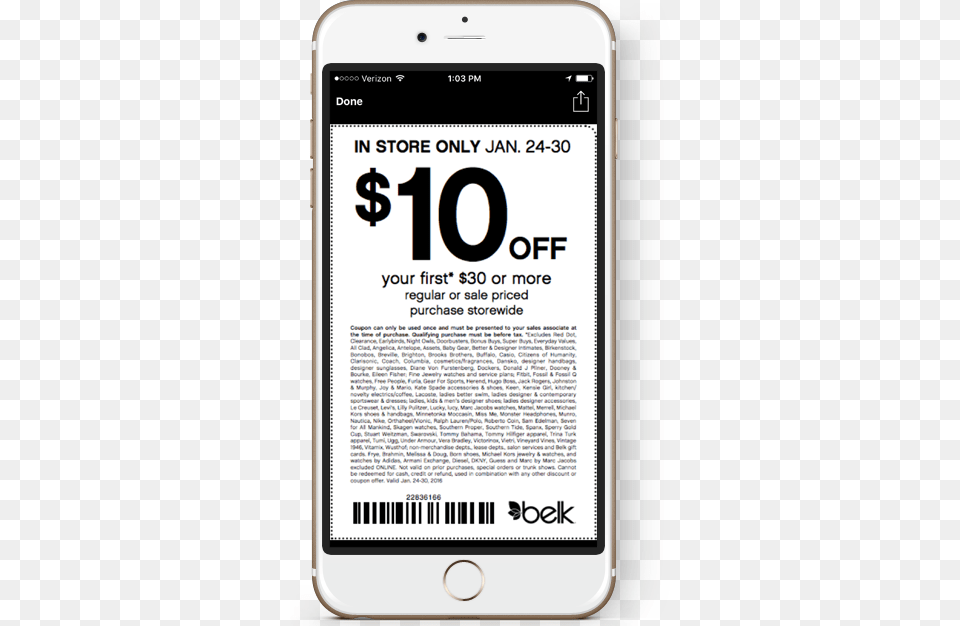 Mobile Coupon On Iphone Belk Coupon July 2017, Electronics, Mobile Phone, Phone, Text Png Image