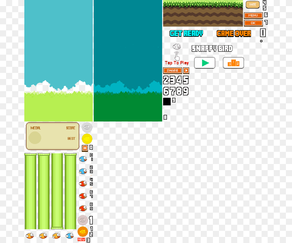 Mobile Flappy Bird Version 12 Sprites, Game, Super Mario Free Png Download