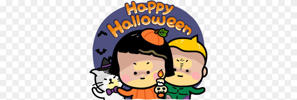 Mobile Girl Mim Line Stickers Image Happy Halloween Stickers, Clothing, Hat, Cap, Baby Free Transparent Png