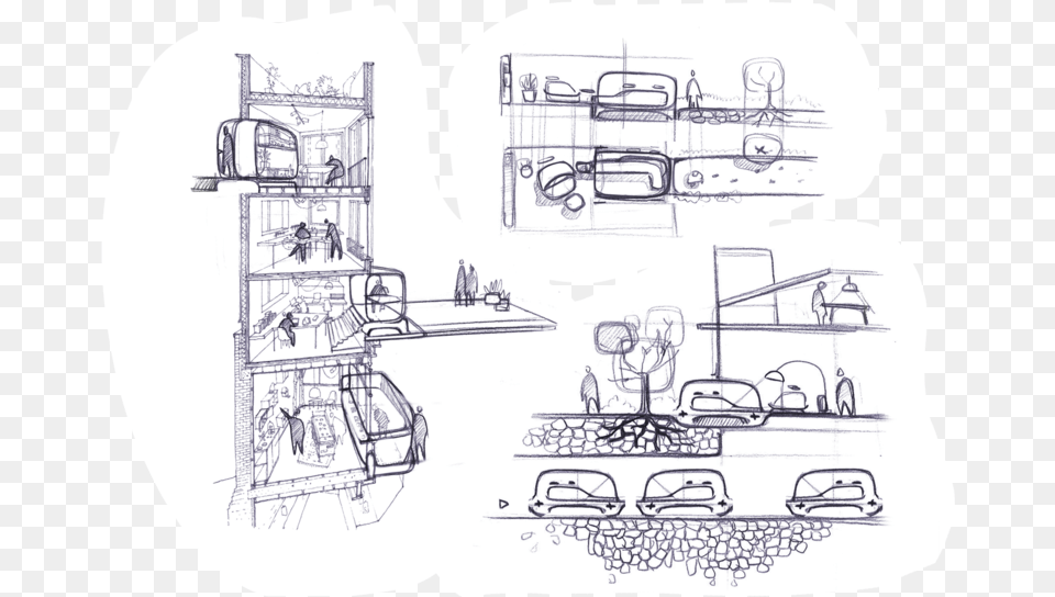 Mobile Living Spaces, Art, Drawing, Car, Person Png Image