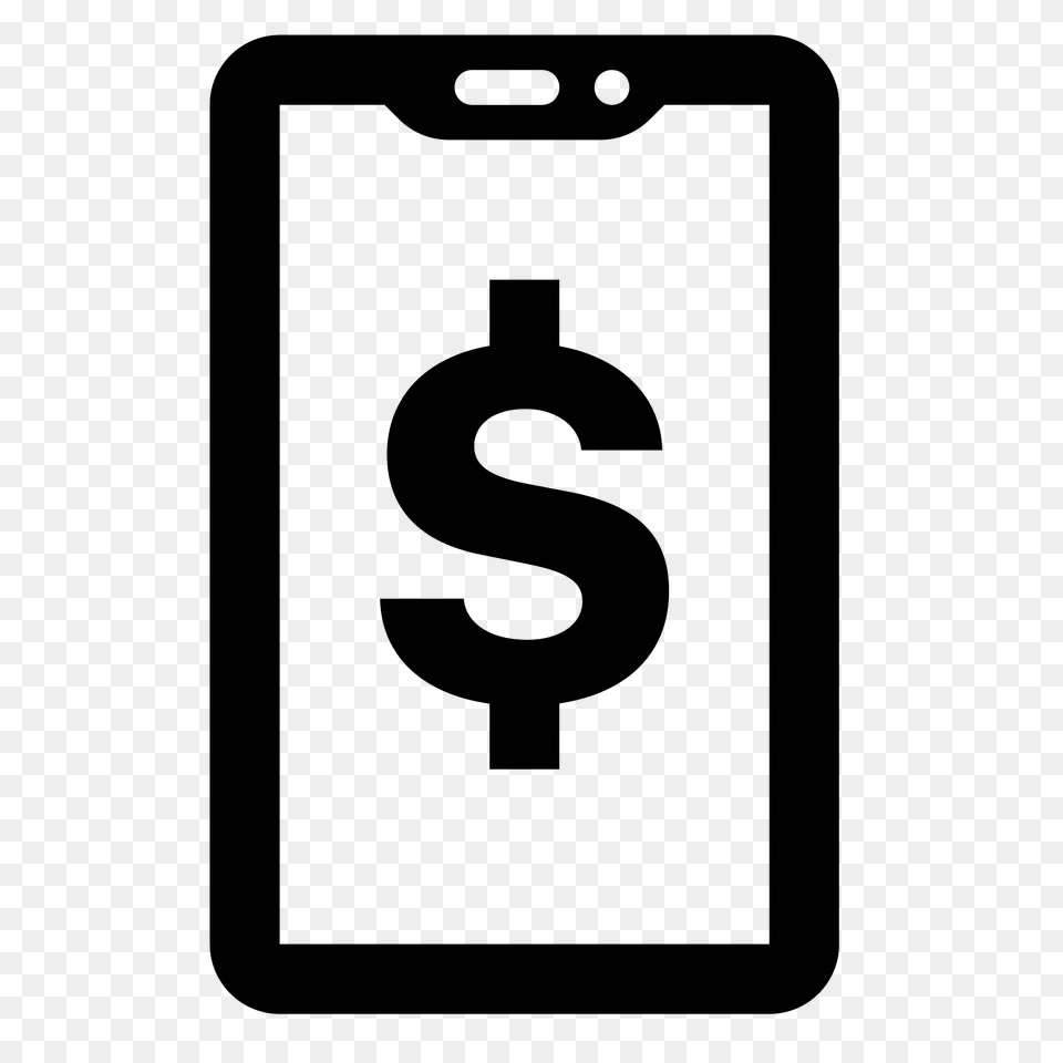 Mobile Payment Icon, Gray Png