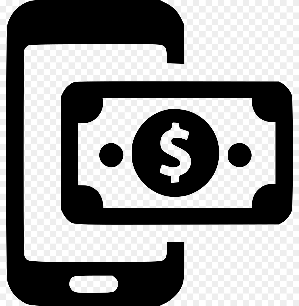 Mobile Payment Phone Cash Phone Dollar Bill Icon Free, Stencil, Electronics, Device, Grass Png Image