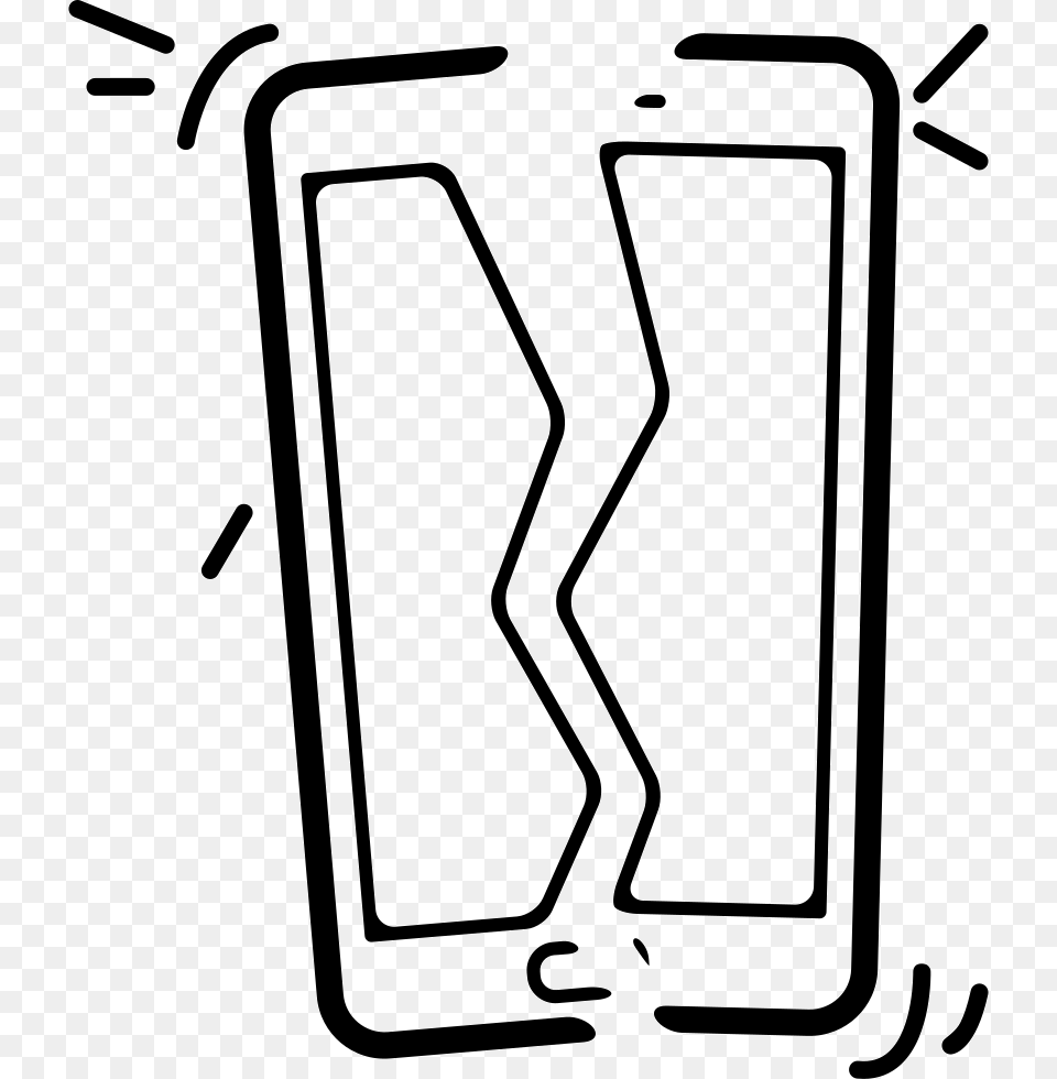 Mobile Phone Broken In Two Parts Comments Broken Cell Phone Icon, Symbol, Number, Text, Device Free Transparent Png